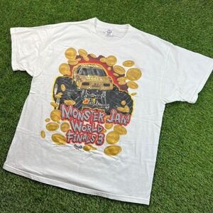 VTG Monster Jam World Finals 2002 tee XL Grave Digger Shimmer Flawless